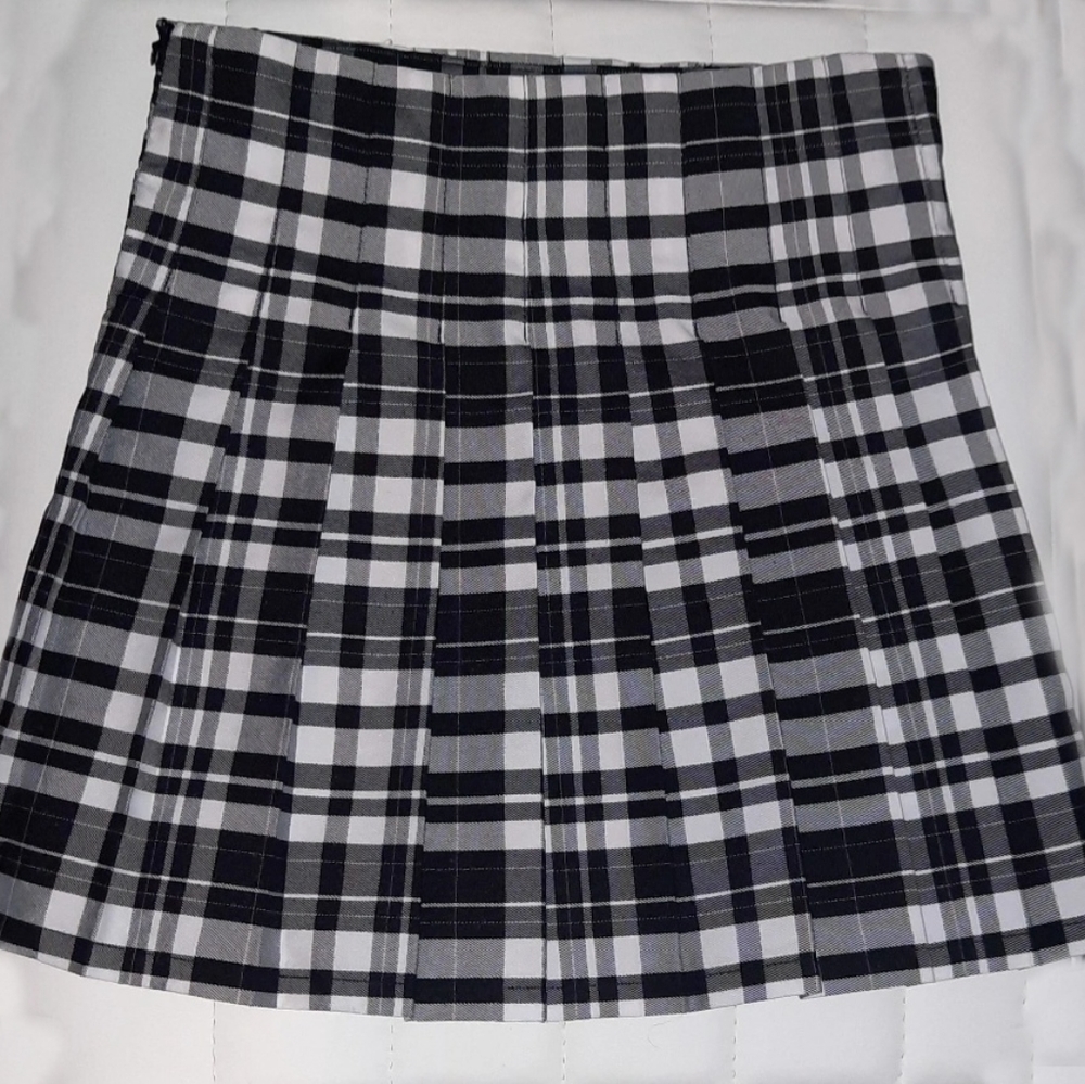 Ropalia New Women's Skirts College High Waist Slim Plaid Skirt Pleated Skirt Fas